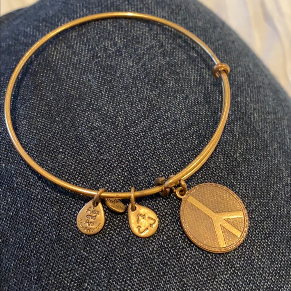 Alex and Ani Peace Sign Bangle